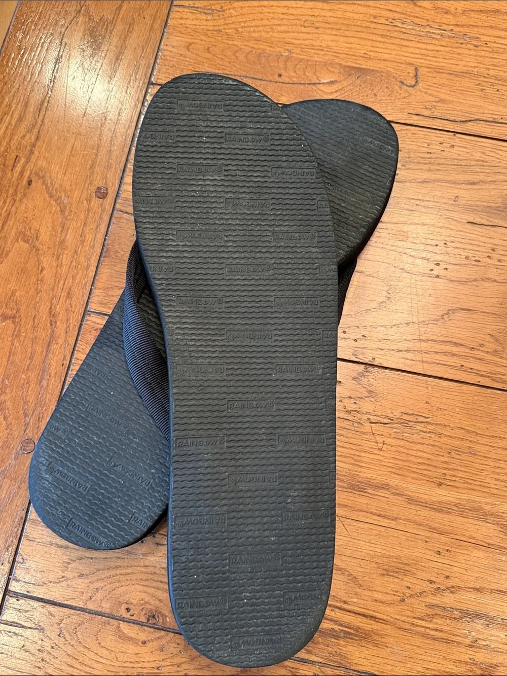 Men's Black Rainbow Flip Flop Classic Rubber XXXL (13.5-15)